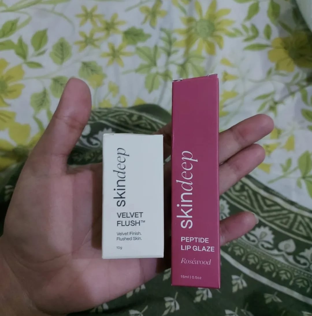 Customer photo review of VELVET FLUSH - Lip+Cheek Blush