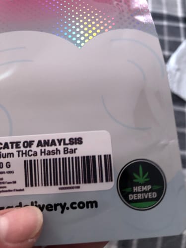 Customer photo review of Premium THCa Hash Bar - 100g