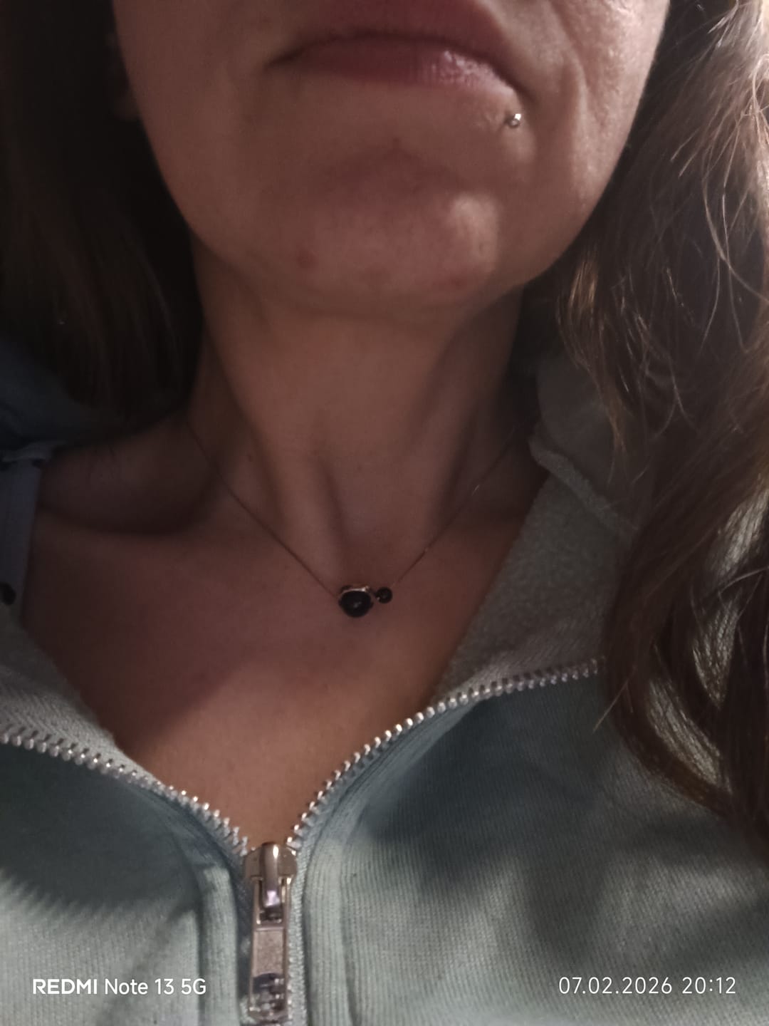 Customer photo review of Obsidian Halskette - Doppelanhänger