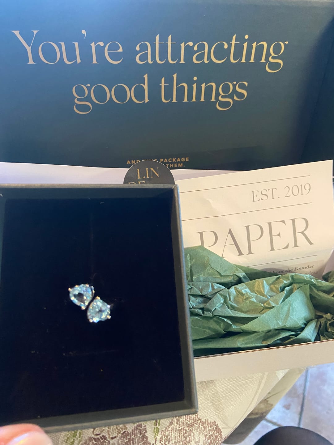 Customer photo review of Blue topaz heart ring