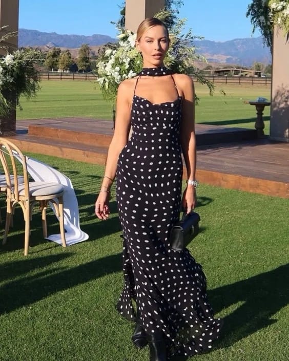 Customer photo review of Valerie Polka Dot Maxi Dress