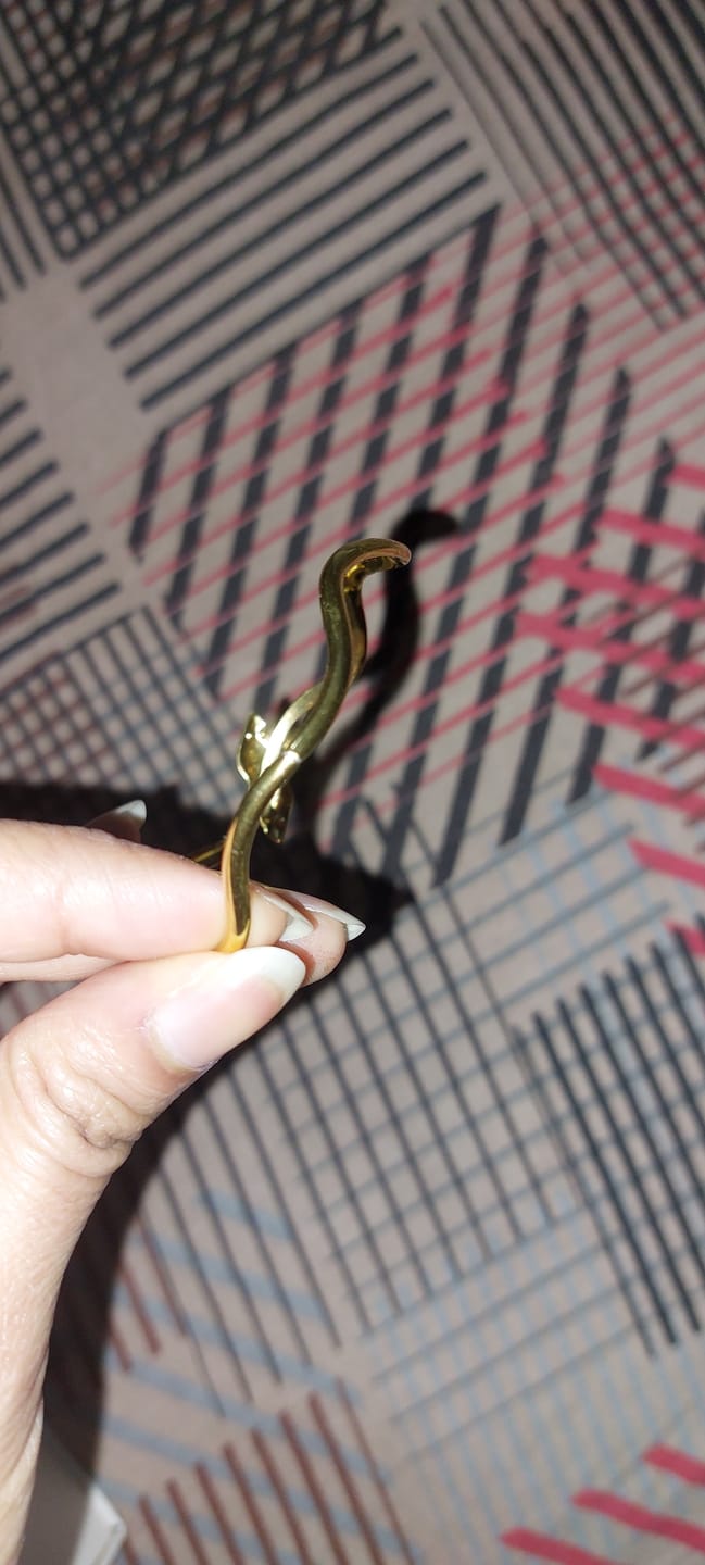 Customer photo review of Minimalist Golden Ripple Snake Bracelet