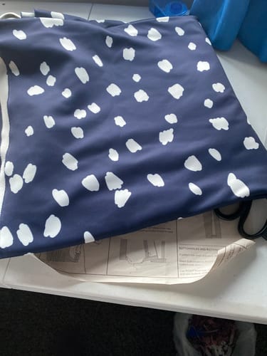 Customer photo review of 3 Metres Luxury Soft Ponte Scuba - 55" Wide (Spots Navy)
