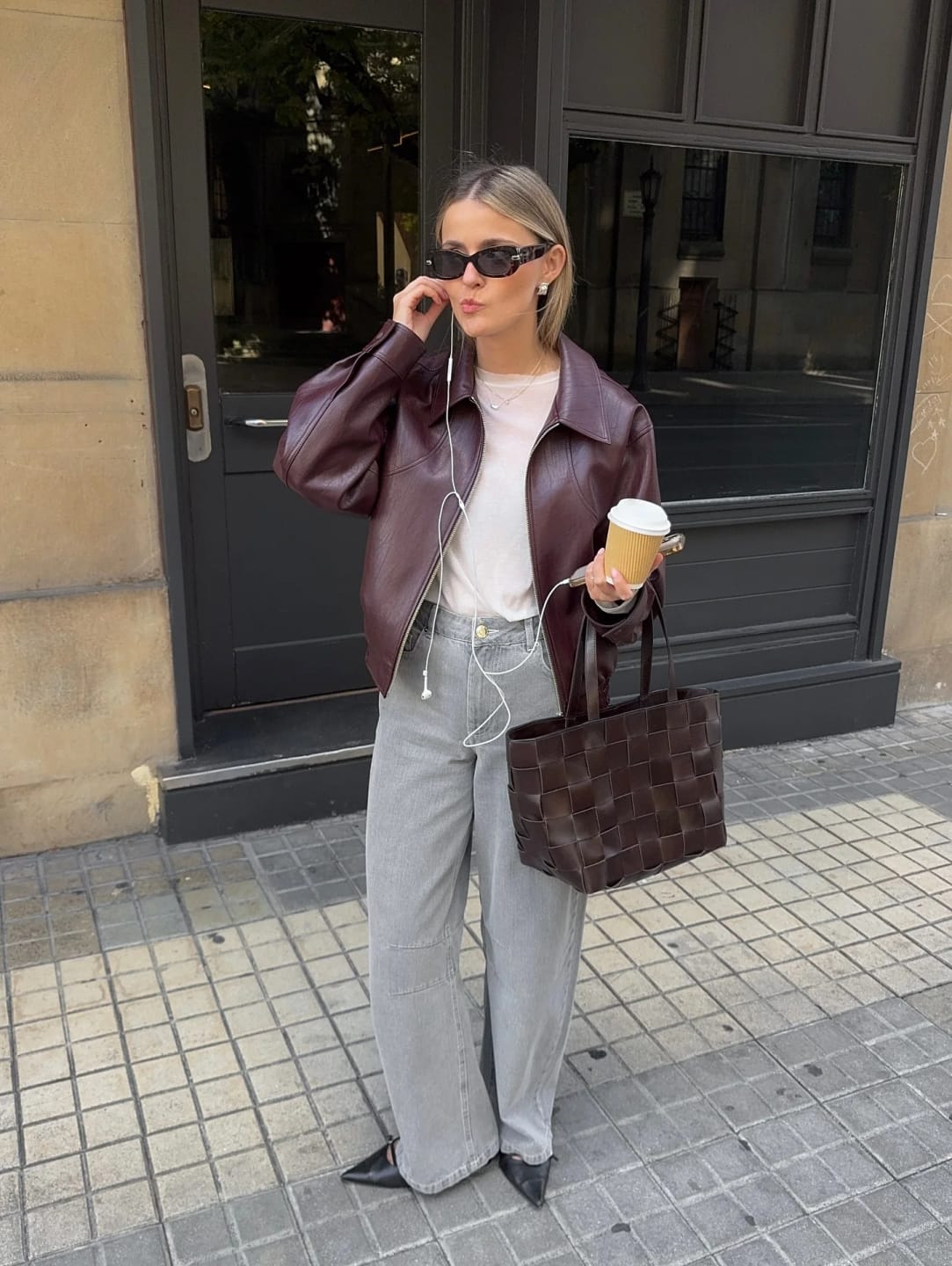 Customer photo review of Erika Zip Up Leather Jacket