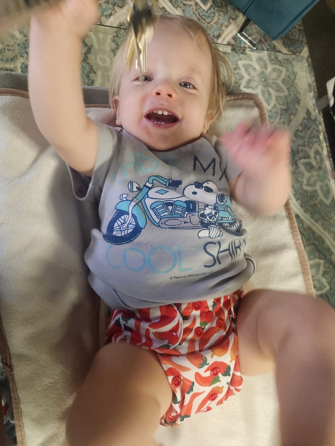 Customer photo review of Food: Essentials Pocket Cloth Diaper with Athletic Wicking Jersey, Grows with your Baby