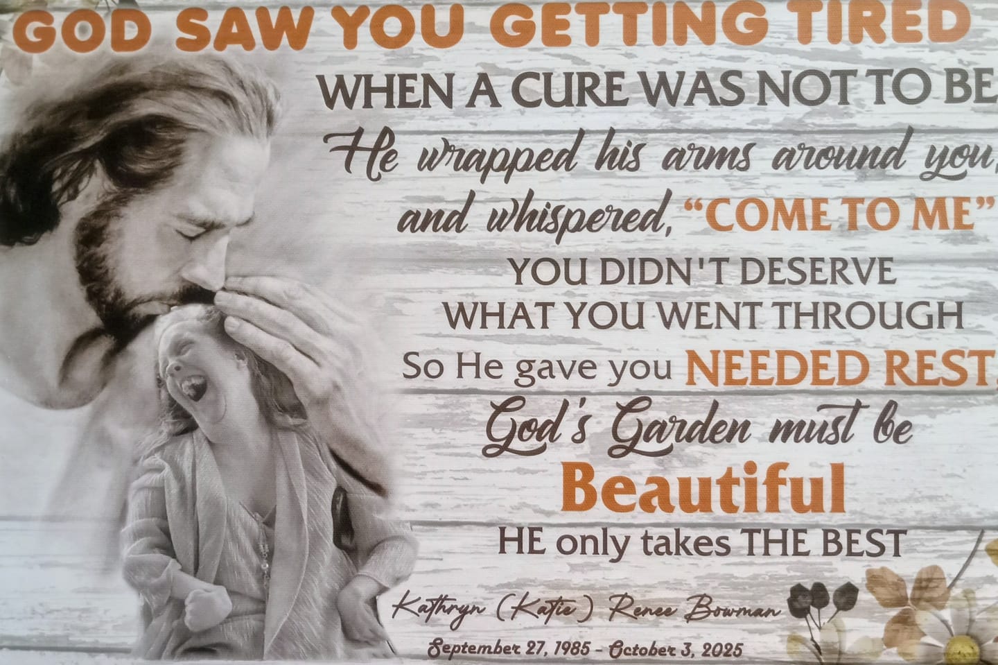 Customer photo review of Personalized Photo Memorial God Is Saying This To You Today...I Am Your Strength Stay Strong Safe In God Is Hand Canvas Prints And Poster
