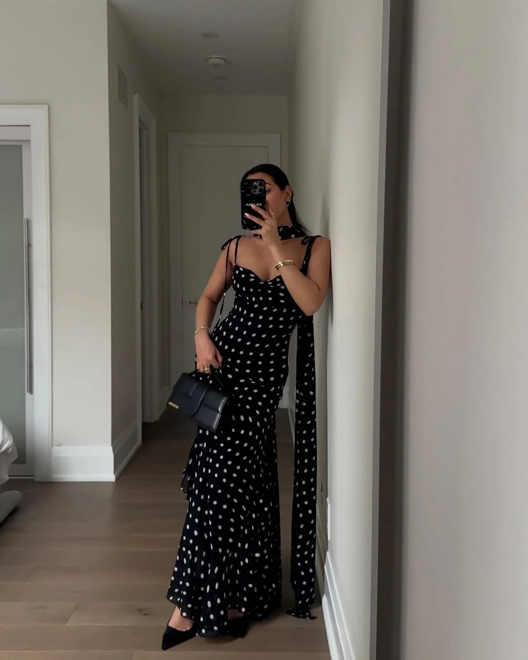 Customer photo review of Valerie Polka Dot Maxi Dress
