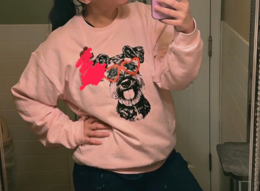 Customer photo review of Schnauzer, Pet, Dog Breed, Valentine's Sweatshirt