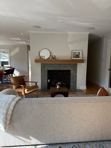 Customer photo review of White Oak Fireplace Mantel