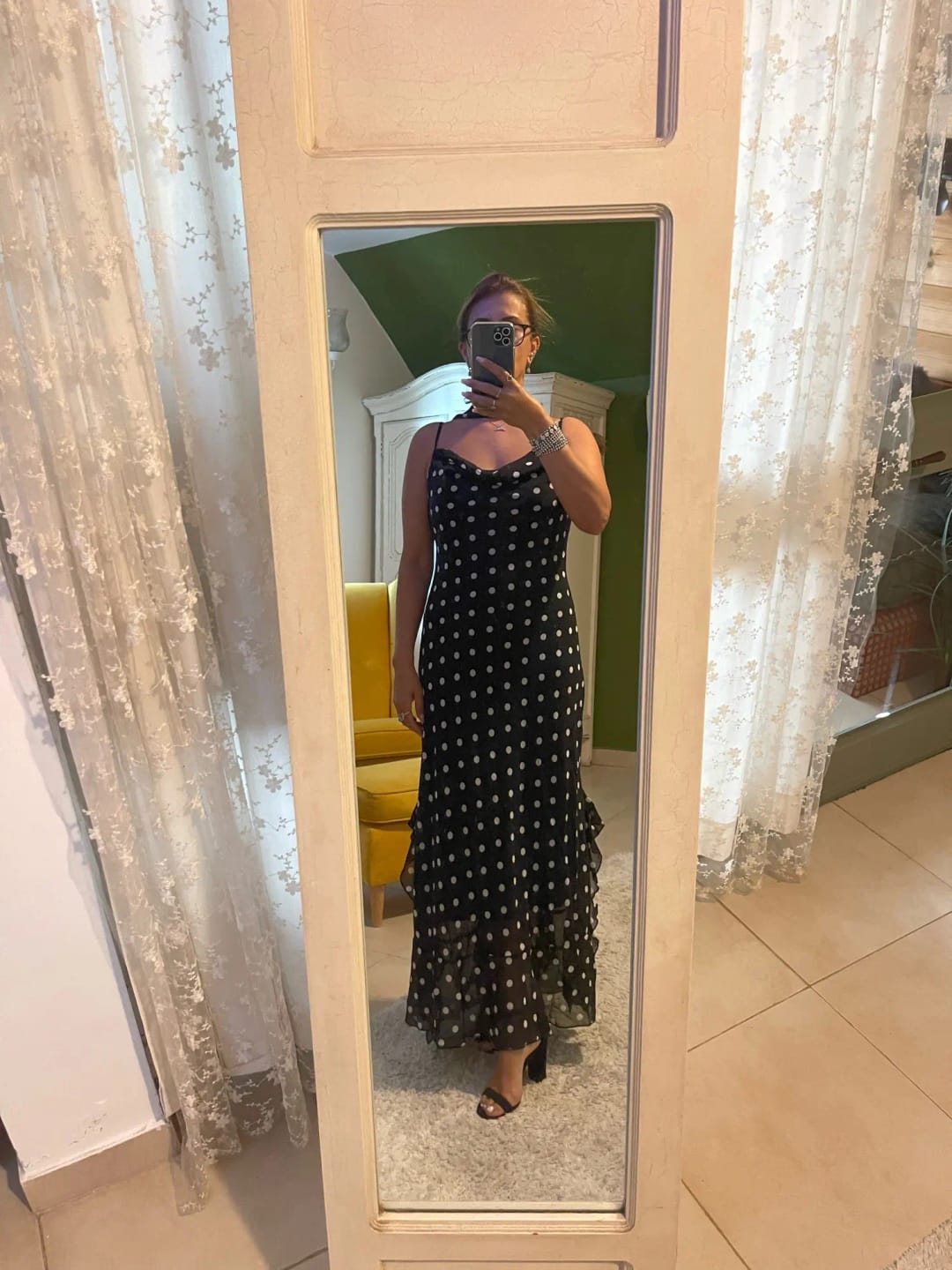 Customer photo review of Valerie Polka Dot Maxi Dress