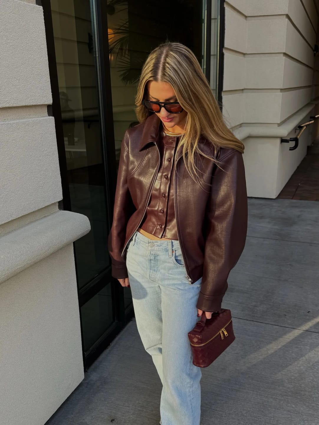 Customer photo review of Erika Zip Up Leather Jacket