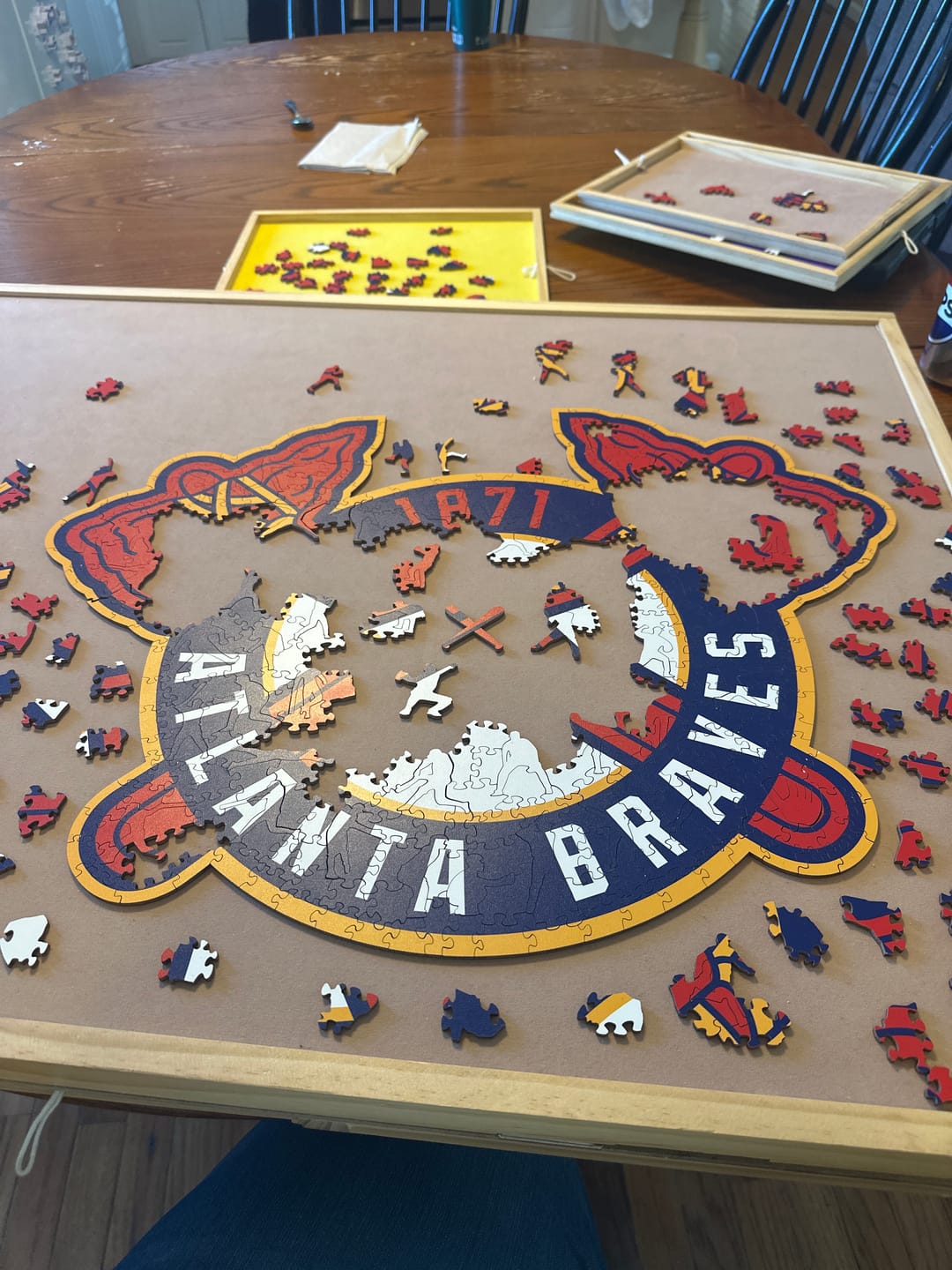 Customer photo review of Atlanta Braves™ - Wooden Puzzle