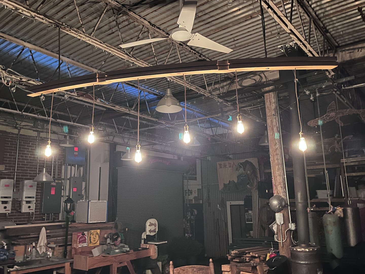 Customer photo review of Nostalgic Brown Cloth Cord Pendent with Antique Brass Socket