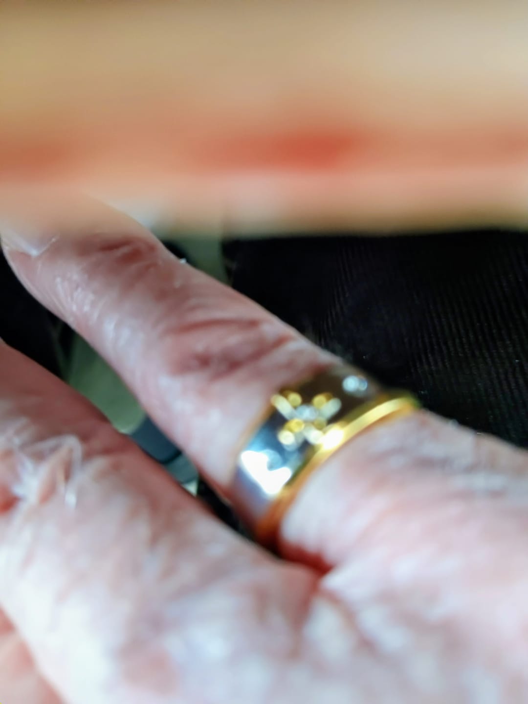 Customer photo review of FREE Today: Modern Style Two-tone Gold Cross Alloy Ring-With God All Things Are Possible