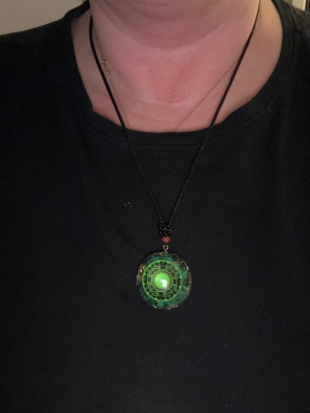 Customer photo review of Spiritual Protection Orgonite Necklace