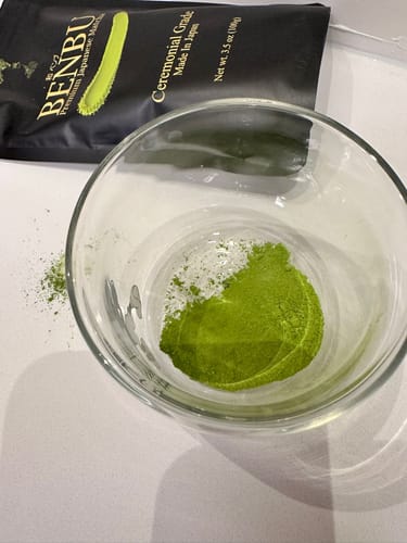 Customer photo review of BENBU Matcha - Premium Japanese Matcha Powder 3.5 oz (100g) Bag