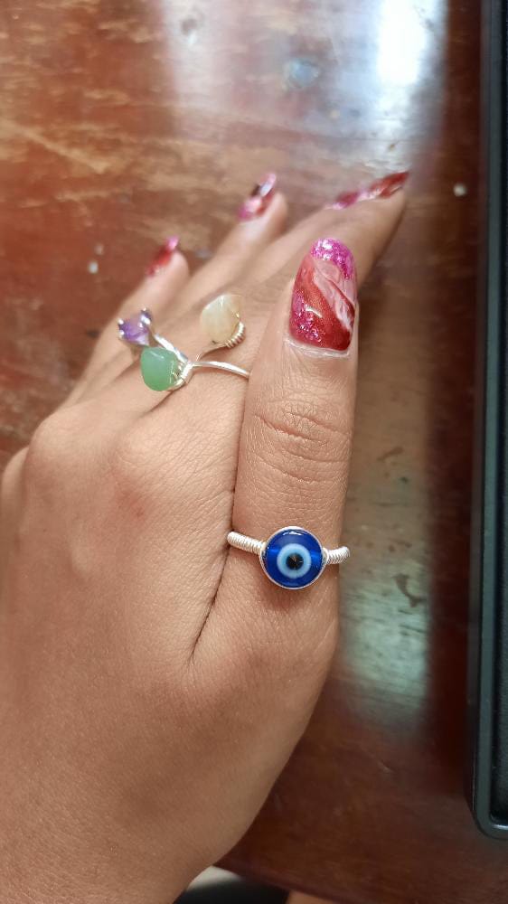Customer photo review of Blue Evil Eye Ring