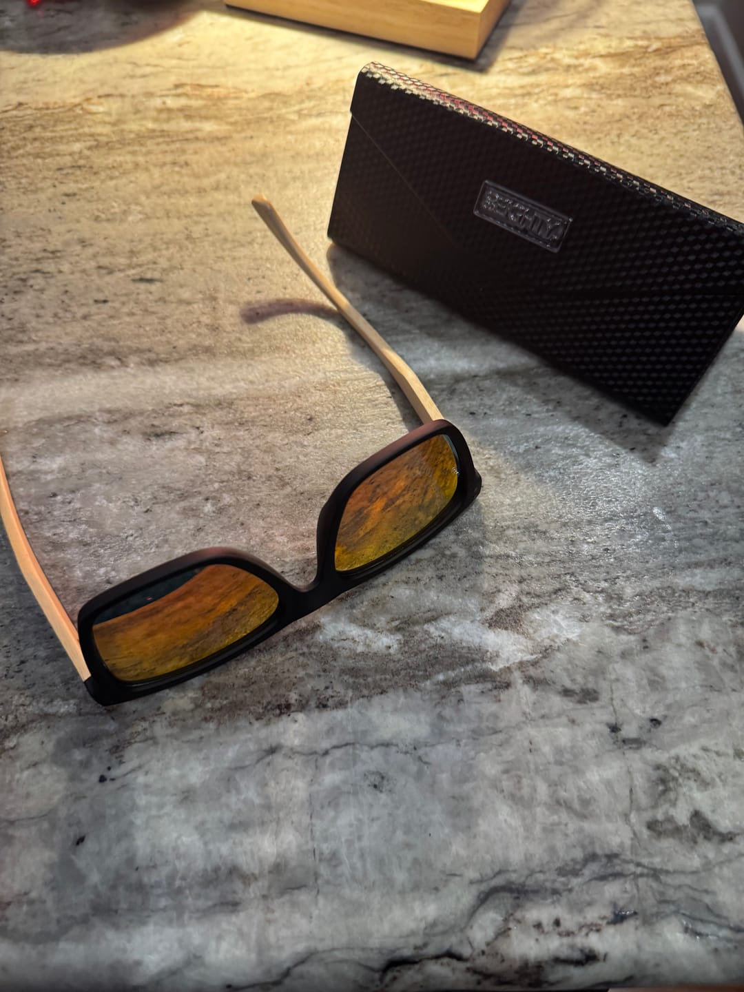 Customer photo review of 80Eighty® Polarized Bamboo Sunglasses - Red