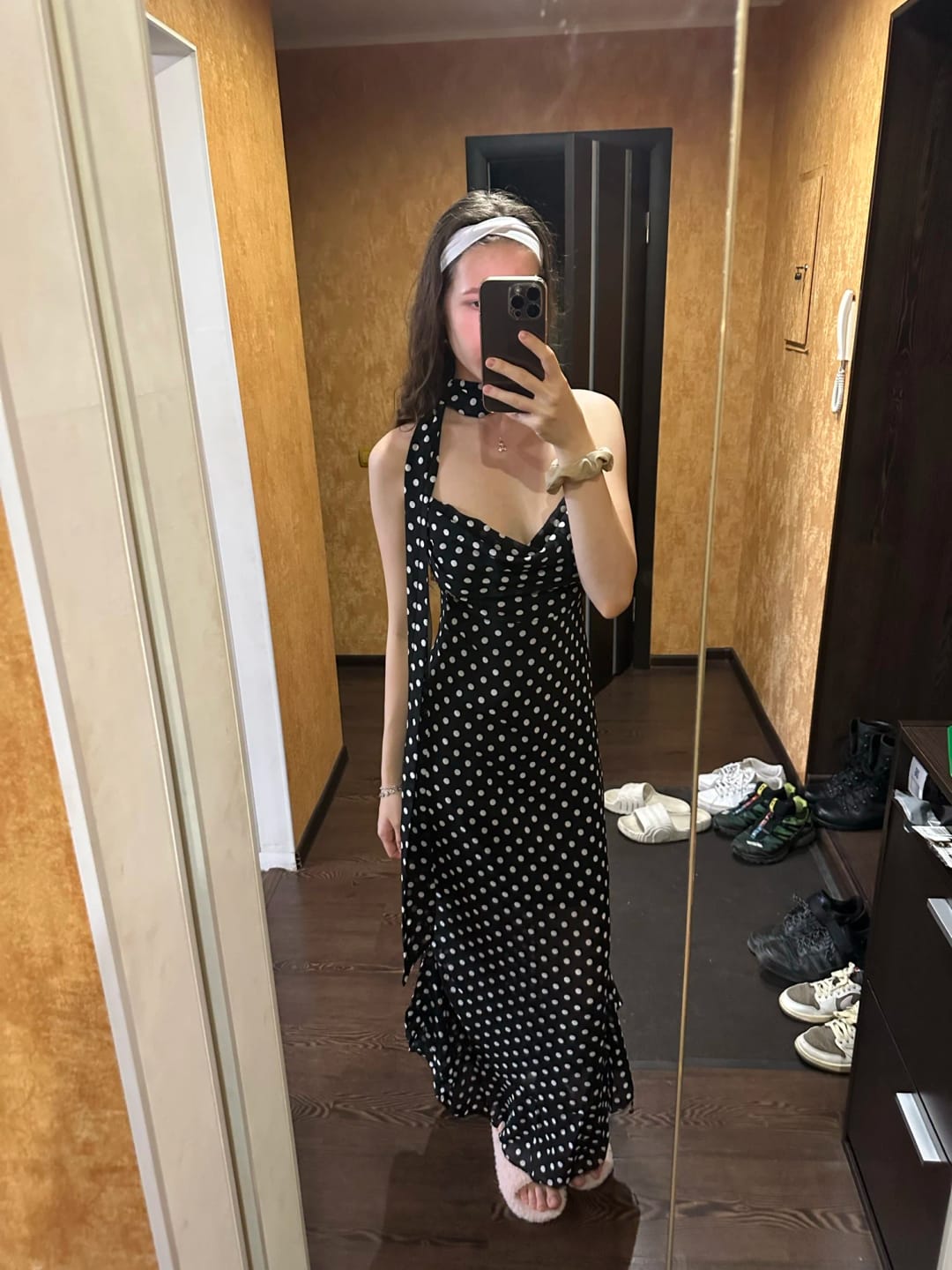 Customer photo review of Valerie Polka Dot Maxi Dress