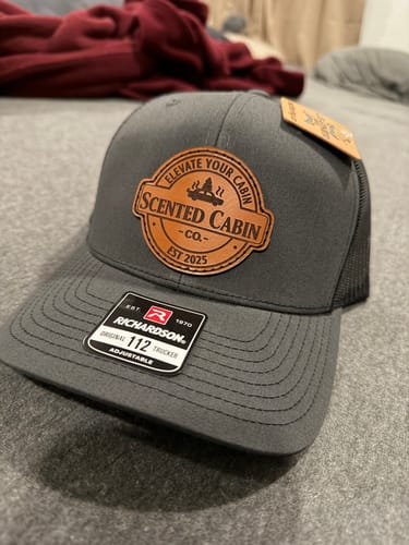 Customer photo review of Premium Custom Leather Patch Hats (Wholesale)