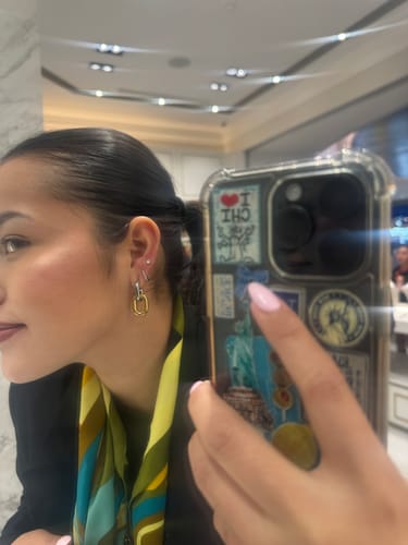 Customer photo review of Par Arete Con Eslabon Ovalado Combinado