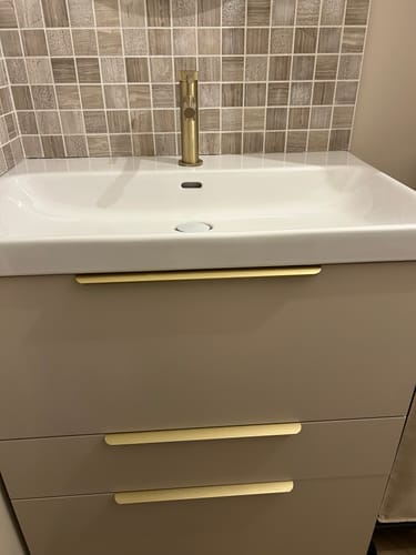 Customer photo review of Mitigeur de salle de bain or brossé