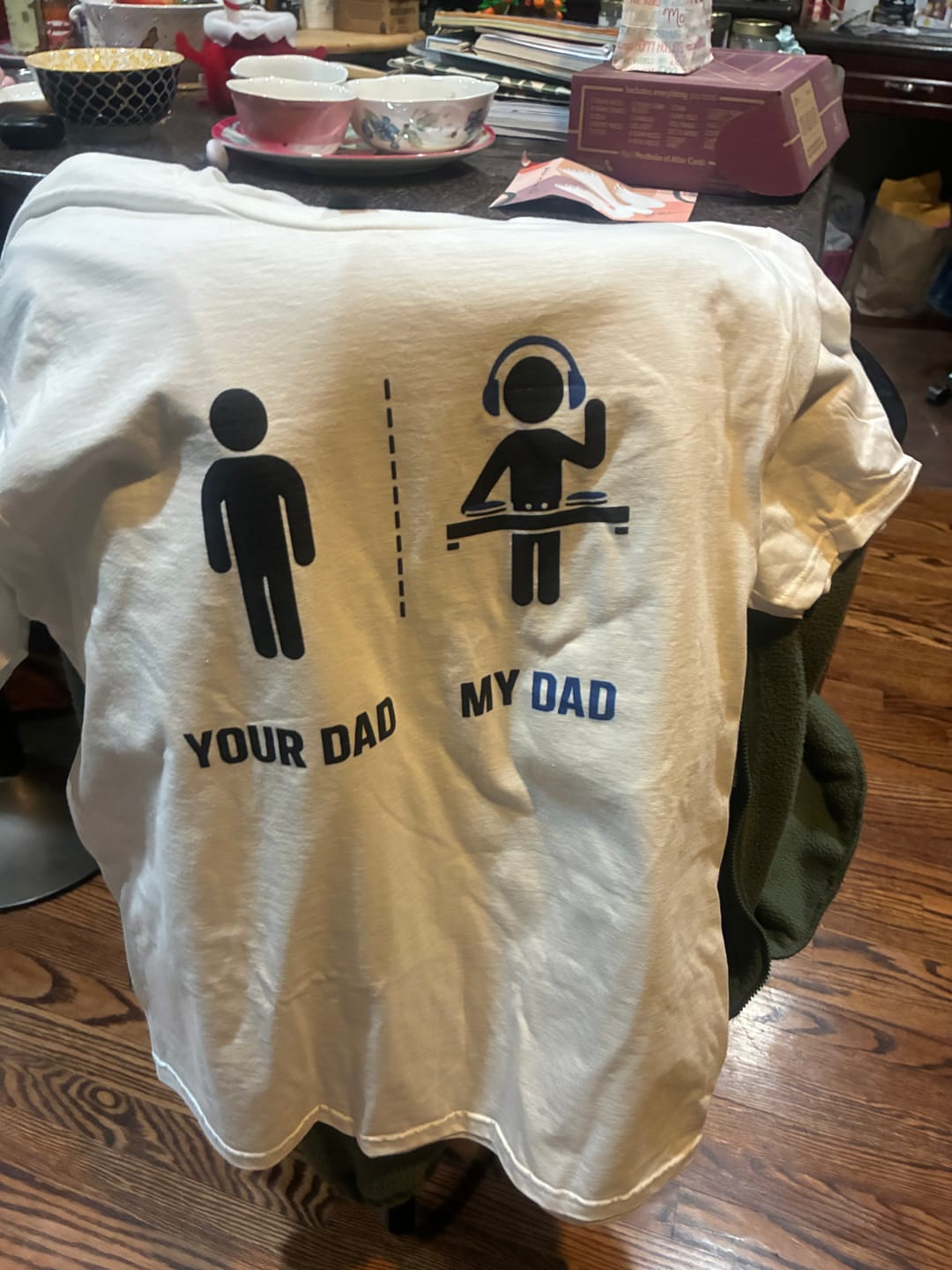 Customer photo review of My Dad DJ T-Shirt