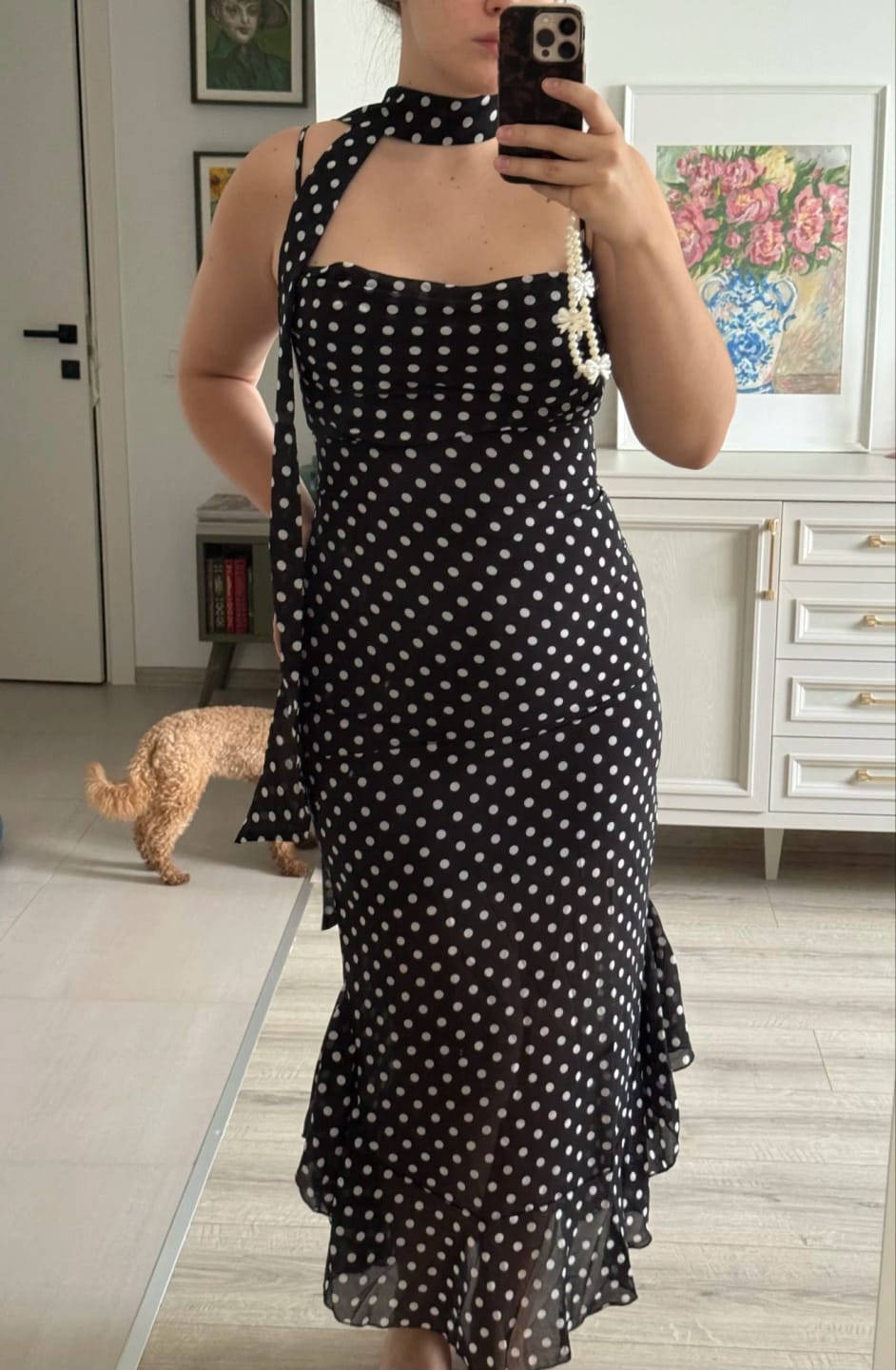Customer photo review of Valerie Polka Dot Maxi Dress