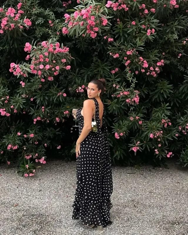 Customer photo review of Valerie Polka Dot Maxi Dress