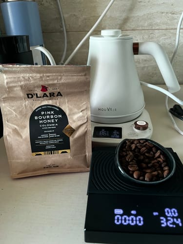 Customer photo review of Café Pink Bourbon Honey, Colombia - 250g Grano Entero