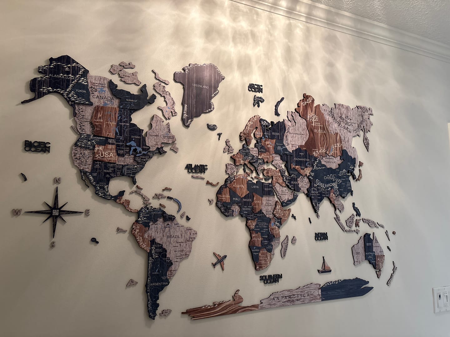 Customer photo review of 3D Wooden World Map Mystery