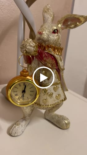 Customer video review of Coniglio decorativo vintage in resina