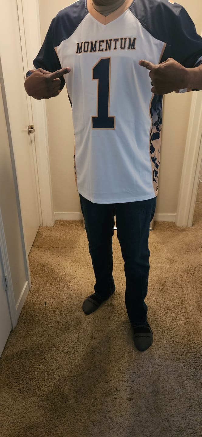 Customer photo review of Custom White Navy-Old Gold Raglan Sleeves Personalized Side Pattern Authentic Football Jersey