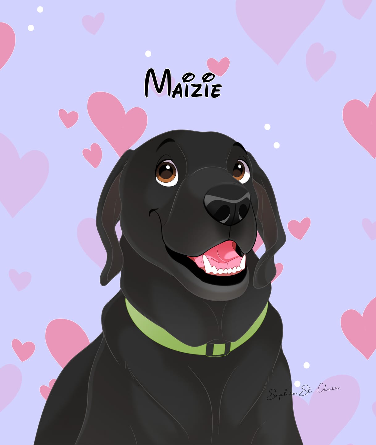 Customer photo review of Custom Cartoon Art Wrapped Pet Canvas