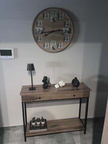 Customer photo review of Τραπέζι Κονσόλα Εισόδου Τραπέζι Σαλονιού με Συρτάρια καφέ-ανθρακί-μπεζ LN-T015B01