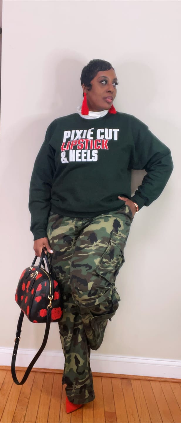 Customer photo review of Pixie Cut, Lipsitck, & Heels (green)