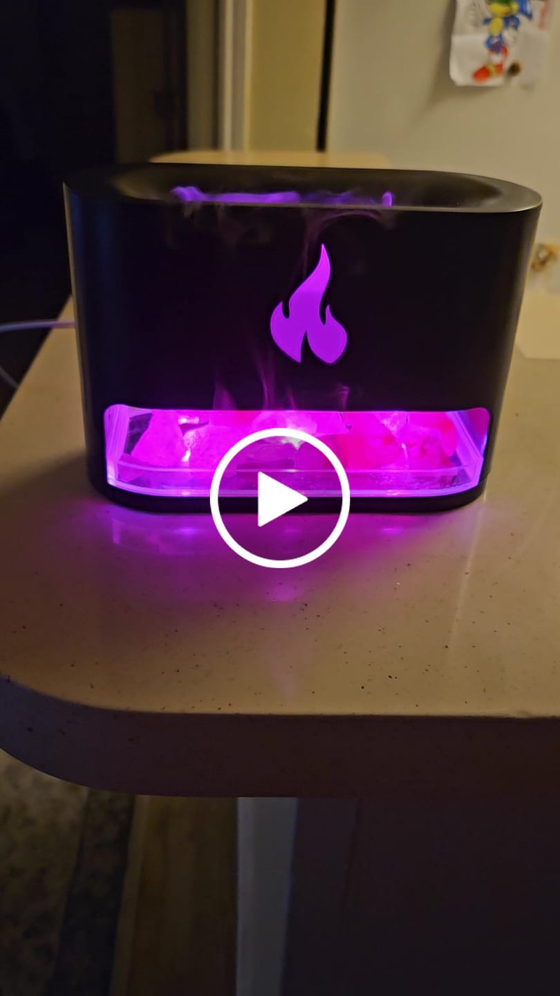 Customer video review of Himalayan Salt Fireplace Humidifier Lamp + FREE 18 Organic Essential Oils Set