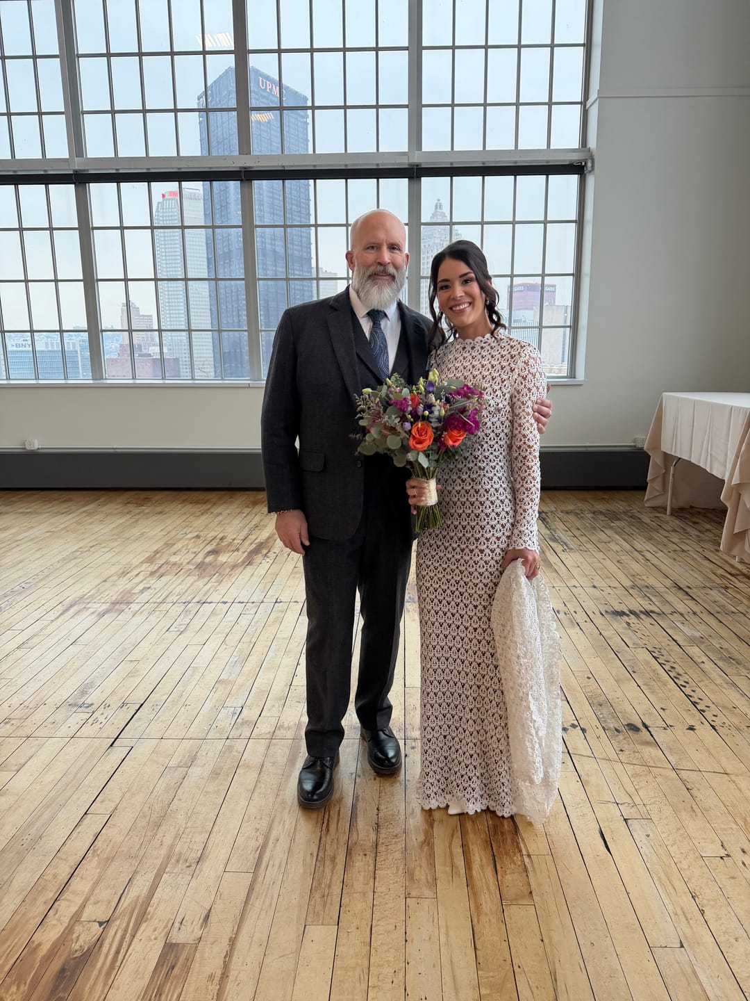 Customer photo review of Dark Grey Herringbone Tweed 3 Piece Suit
