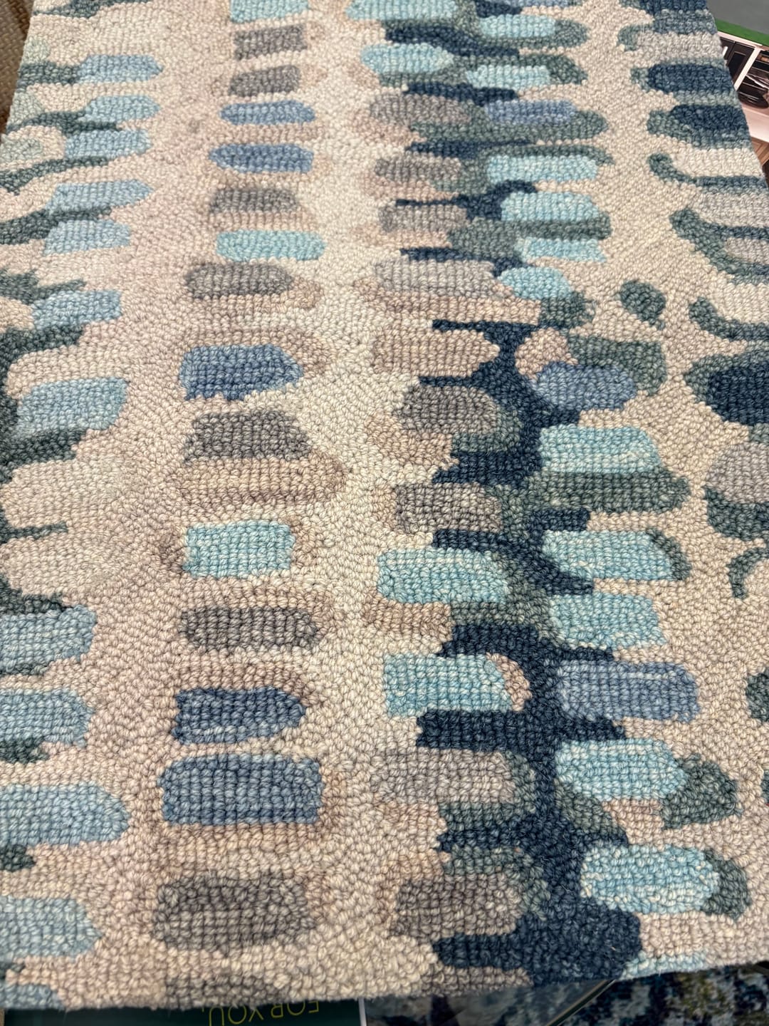 Customer photo review of Paint Chip Micro Hooked Wool Rug - Blue