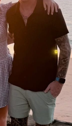 Customer photo review of Ultra-Stretch 5" Chino Shorts - Sky Blue