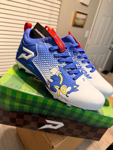 Customer photo review of Sonic the Hedgehog Football Cleats by Phenom Elite