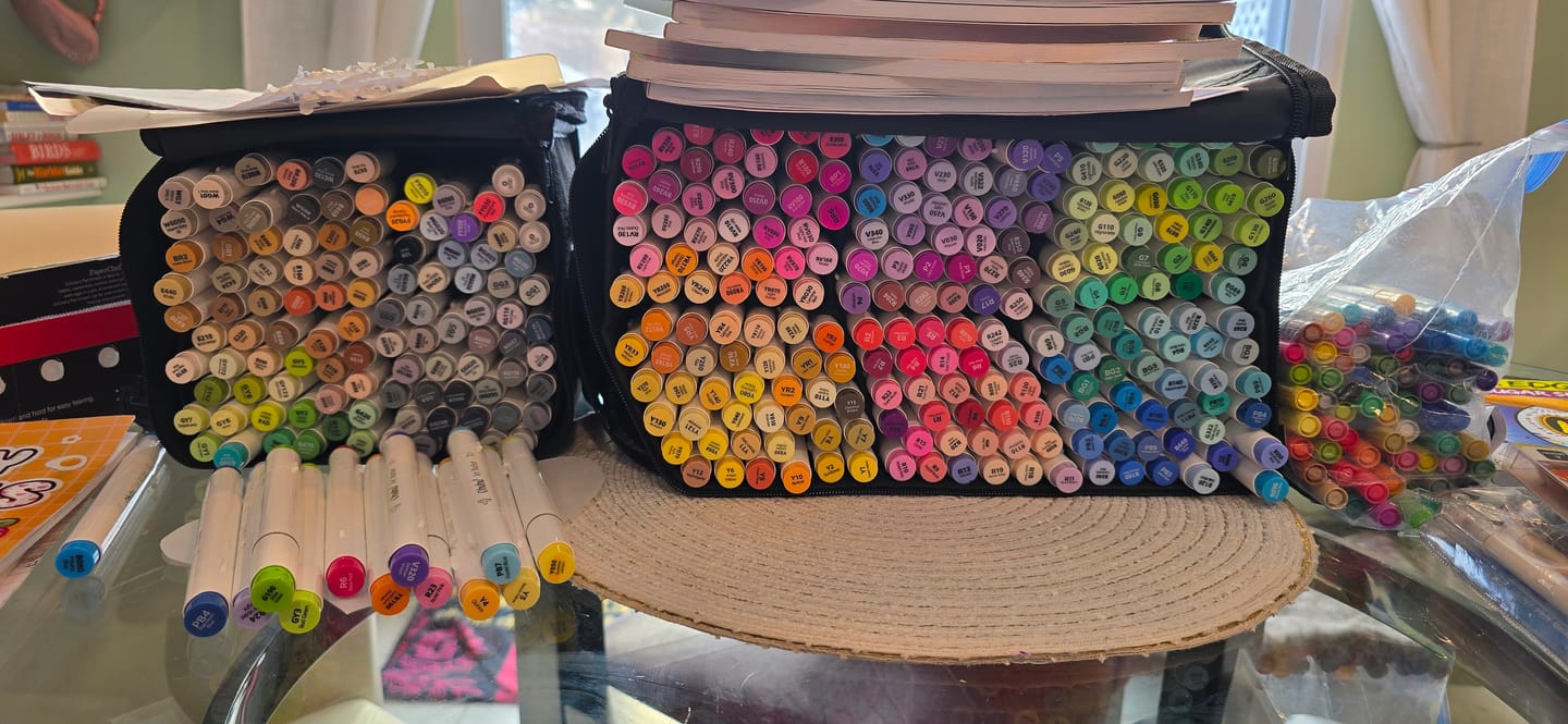 Customer photo review of Ohuhu Water-Based Glitter Metallic Marker Pens, 12 Shimmer Colors