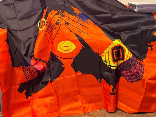 Customer photo review of Shanell Orange Shower Curtain