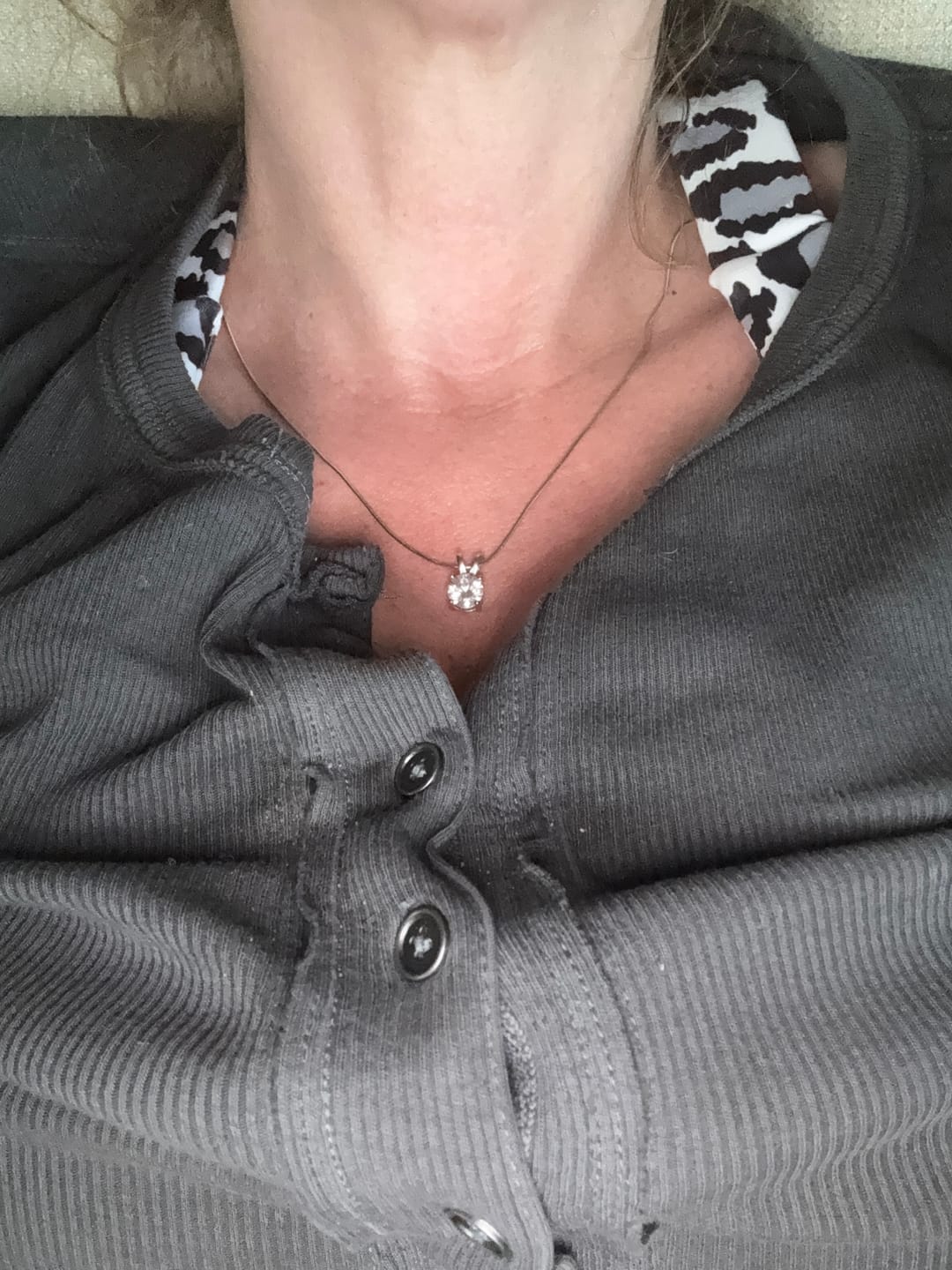 Customer photo review of Round Solitaire Necklace - Moissanite