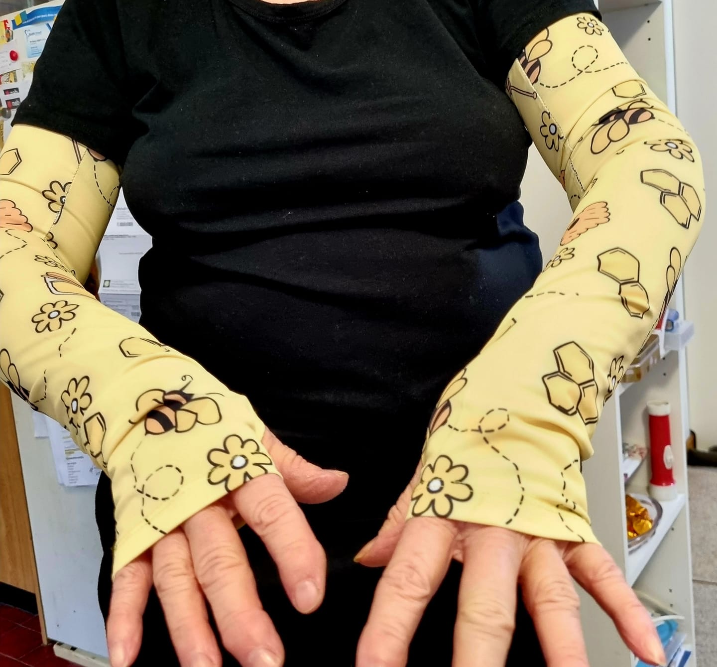 Customer photo review of Cycling Protection Sleeves - Finch White