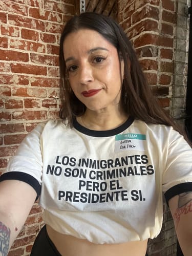Customer photo review of Immigrants Spanish Unisex T-Shirt
