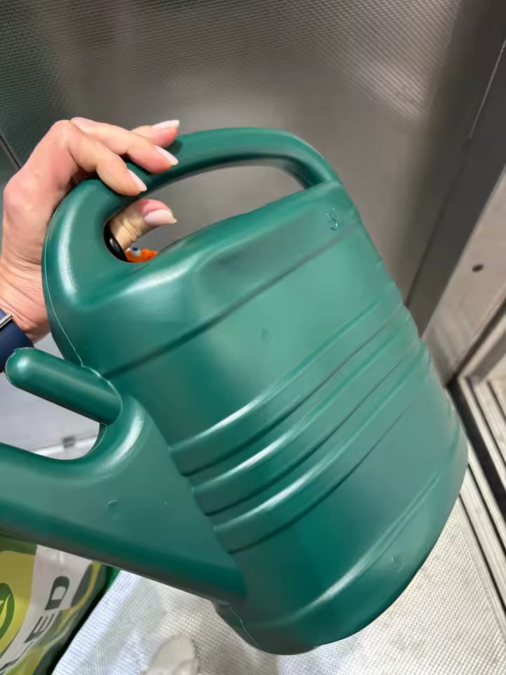 Customer photo review of Garden Watering Can 1.3 Gallon – Long Spout & Sprinkler Head