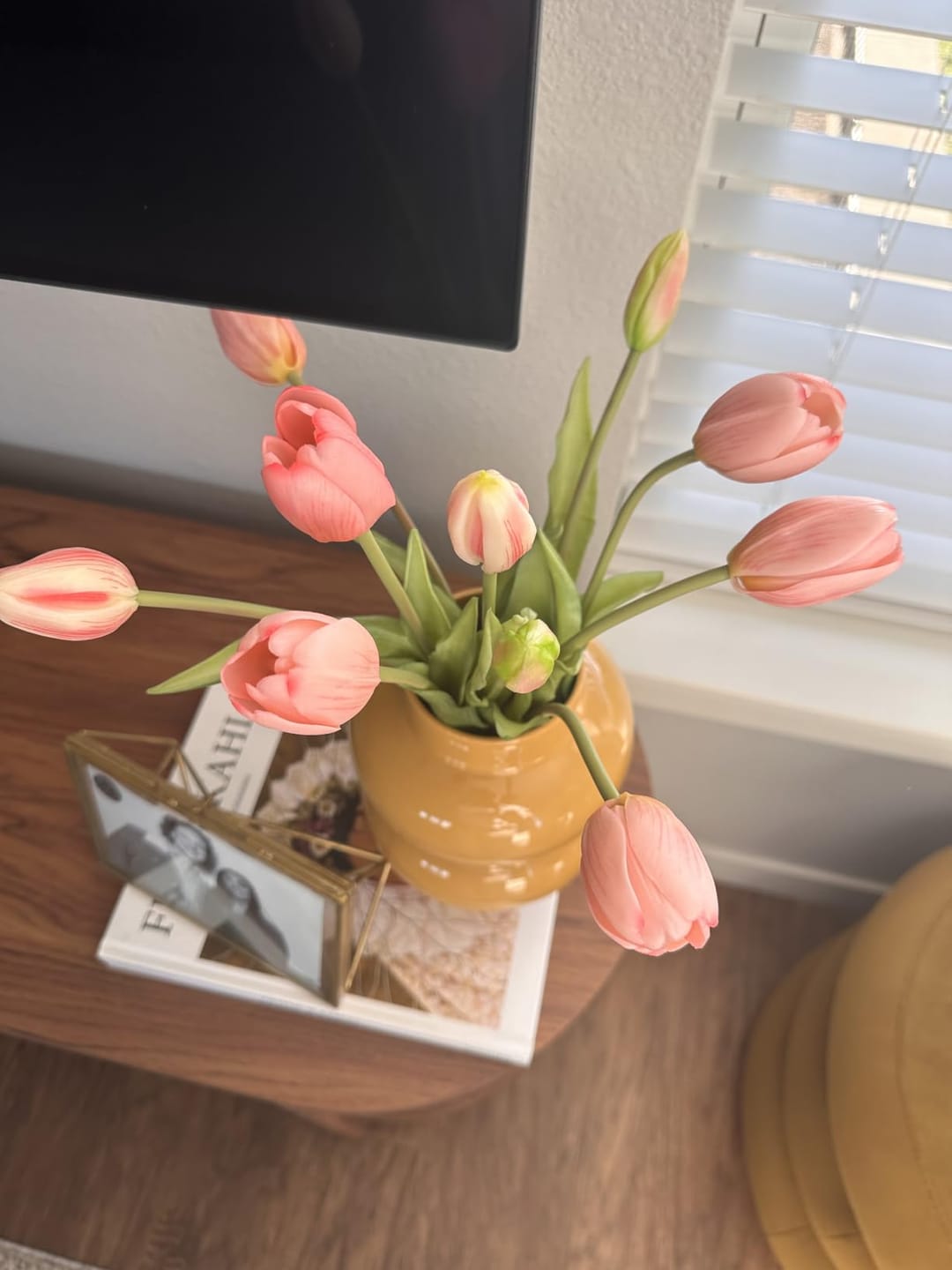 Customer photo review of 5-Piece Bundle Artificial Tulips – Realistic Faux Flowers