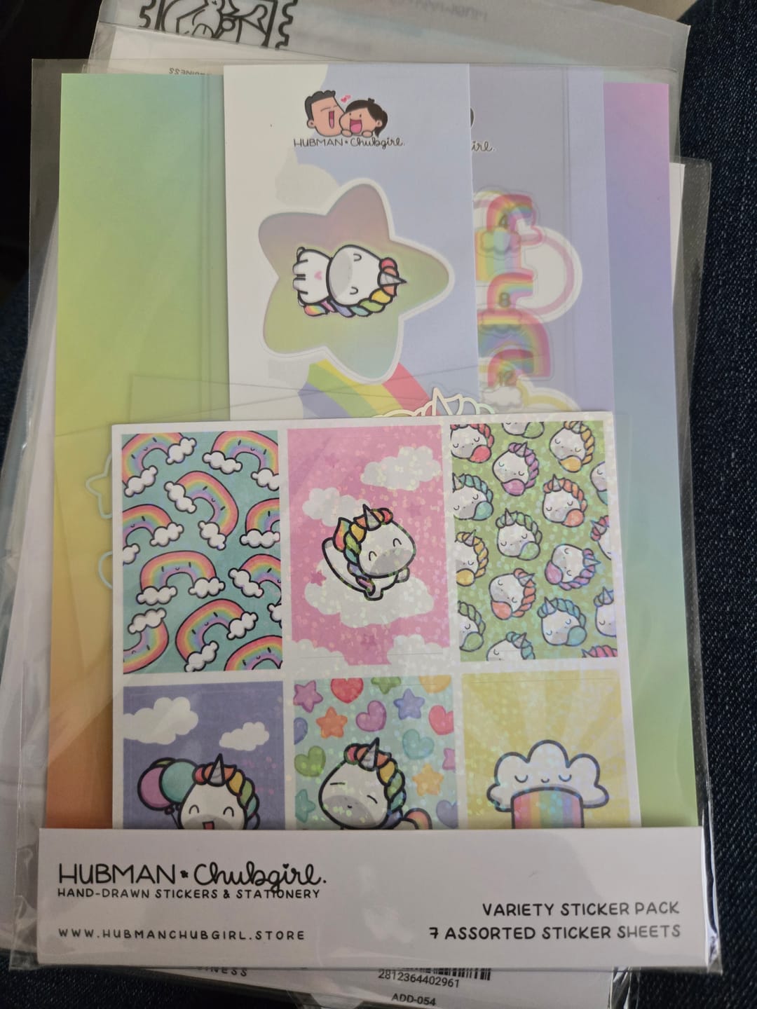 Customer photo review of Rainbow Unicorns Variety Sticker Pack