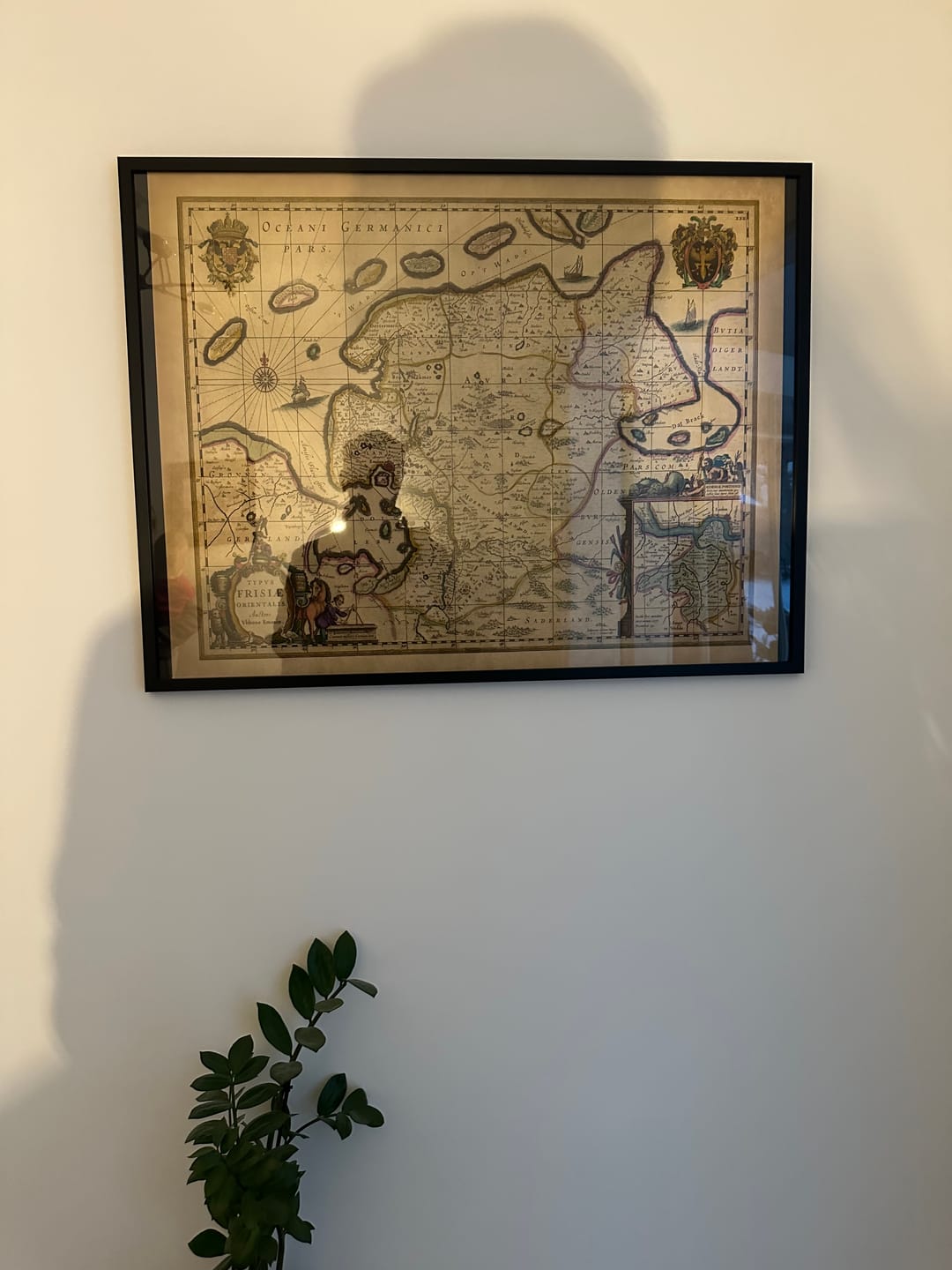 Customer photo review of Old Map of East Friesland by Visscher, 1690: Wilhelmshaven, Emden, Aurich, Leer, Leyhörn Nature Reserve